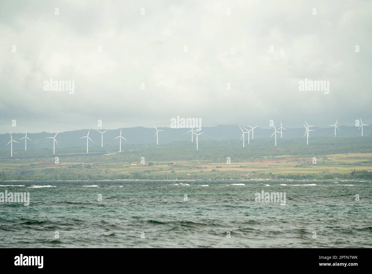 Hawaii wind farm on north shore of Oahu, Hawaii Stock Photo Alamy