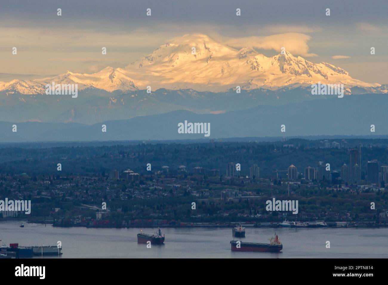 View of Mount Baker Washington from Vancouver British Columbia Canada