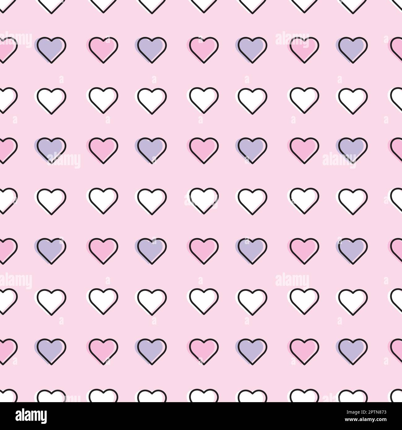 Cute pastel hearts seamless repeat pattern vector Stock Vector Image ...