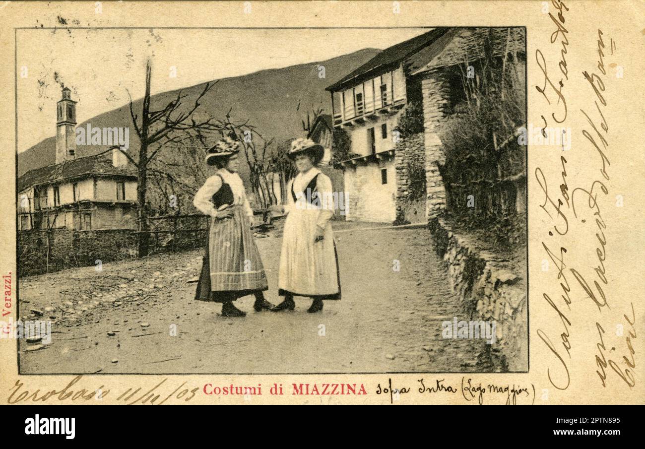 Miazzina (Mugina in dialetto locale) è un comune italiano di 376 abitanti della provincia del Verbano-Cusio-Ossola in Piemonte. Parte del suo territorio è compresa nel Parco Nazionale della Val Grande. (Wikipedia) Stock Photo
