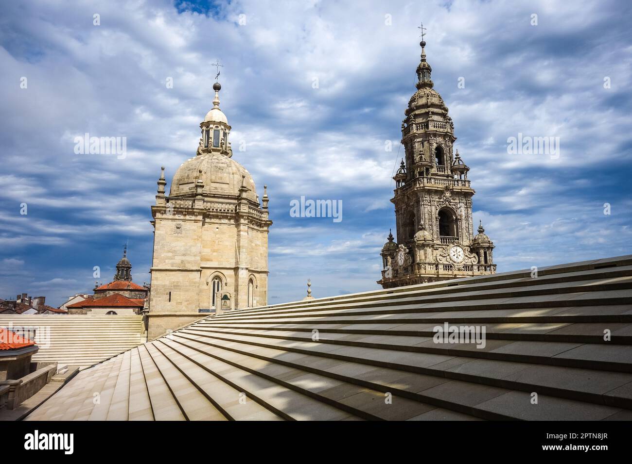 Santiago de Compostela Cathedral, Galicia, Spain. View from the roof Stock Photo