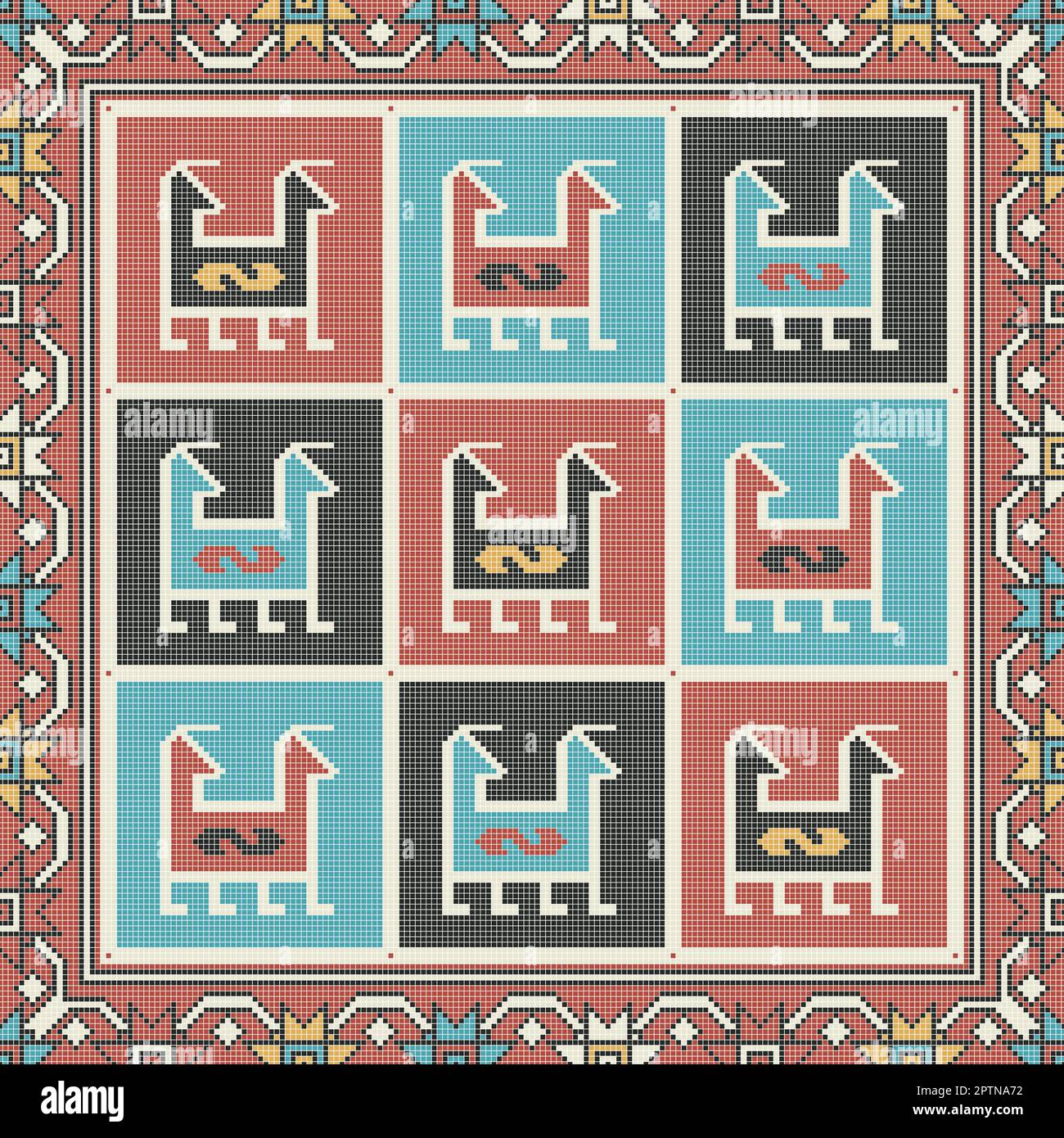 Kilim pattern 72 Stock Vector