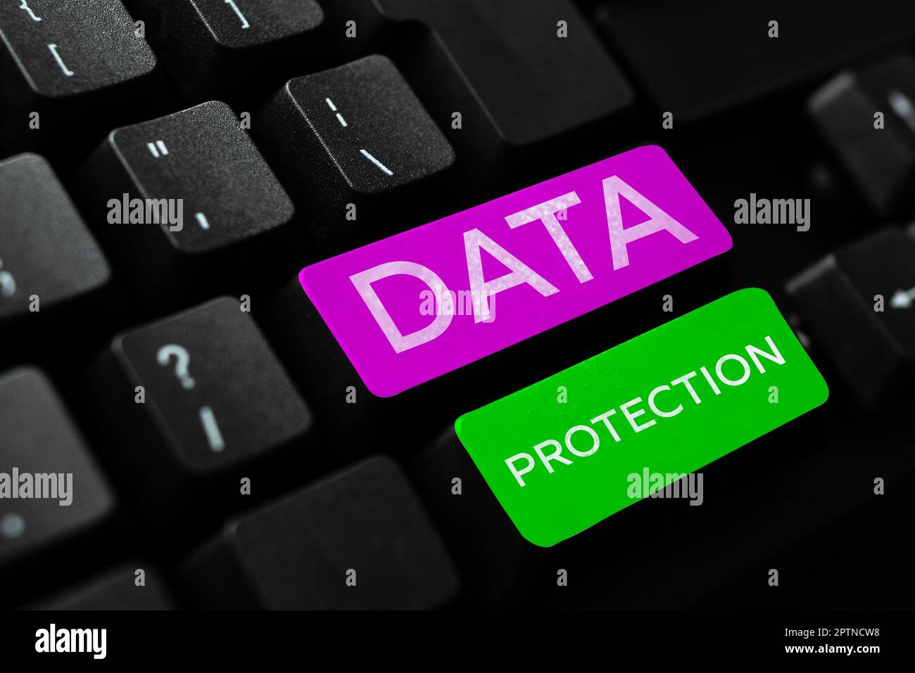 Conceptual caption Data Protection, Business overview legal control over access and use of data stored in computer Stock Photo