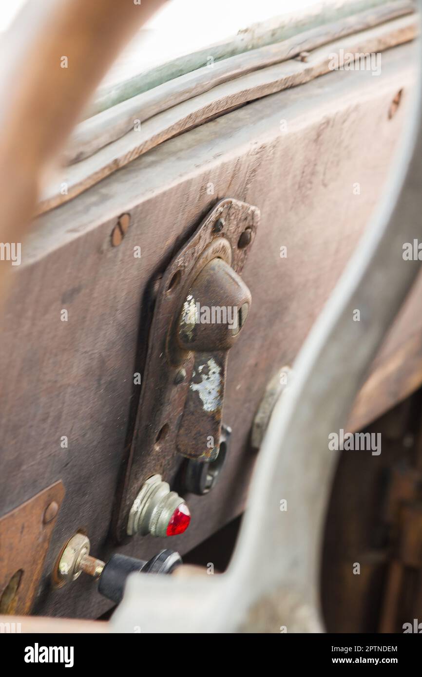 The lights of the vintage car are unique Stock Photo - Alamy