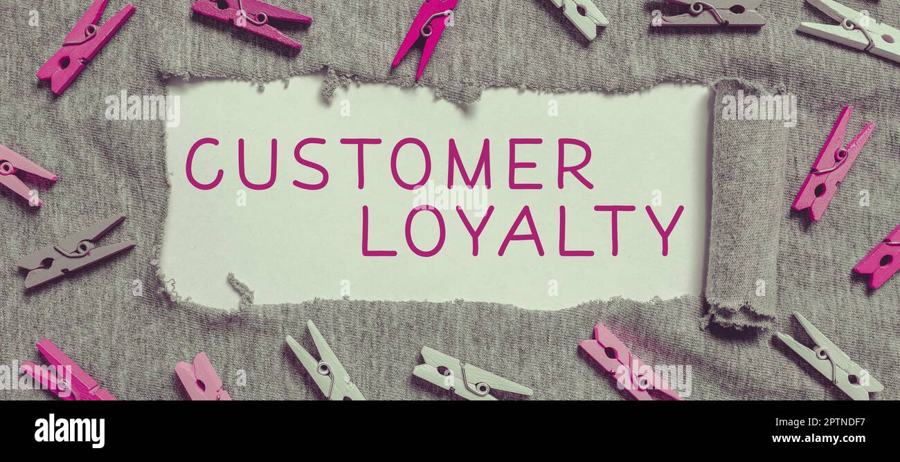 Text caption presenting Customer Loyalty, Business approach Client Satisfaction LongTerm relation Confidence Stock Photo