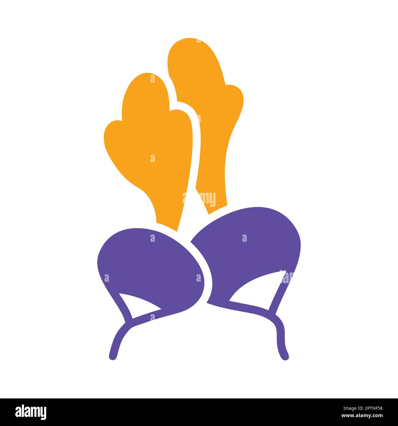 Radish isolated vector glyph icon. Vegetable sign Stock Vector
