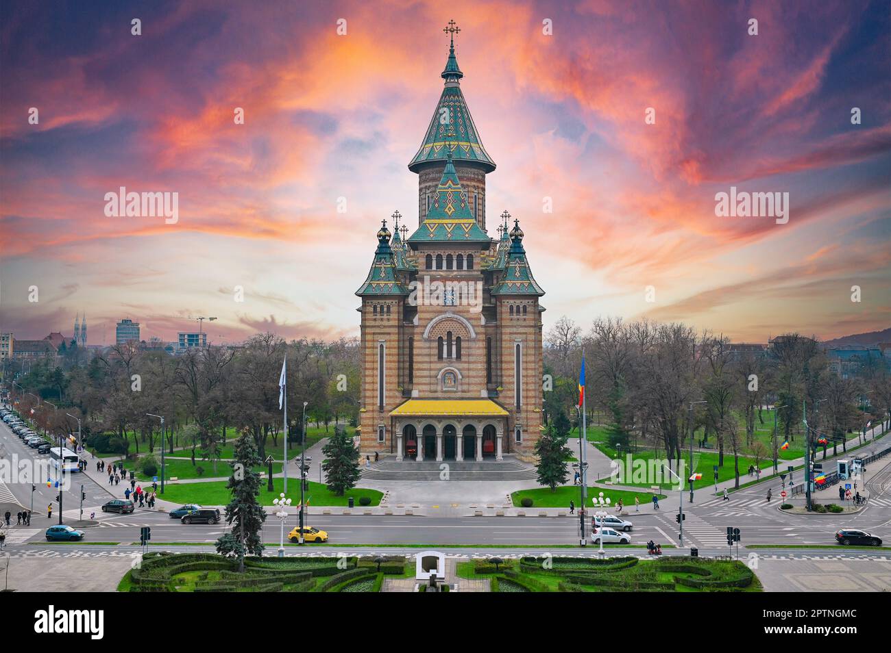 Timisoara city Romania Orthodox Cathedral landmark architecture Stock ...