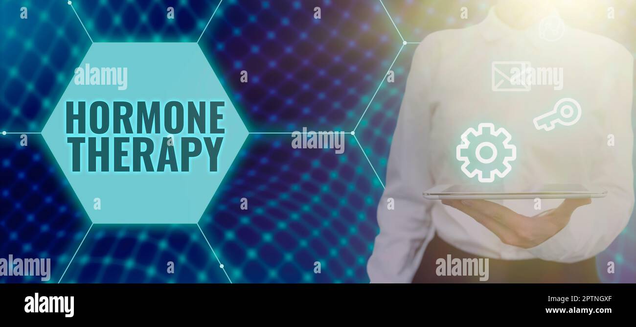 Writing displaying text Hormone Therapy, Concept meaning treatment of