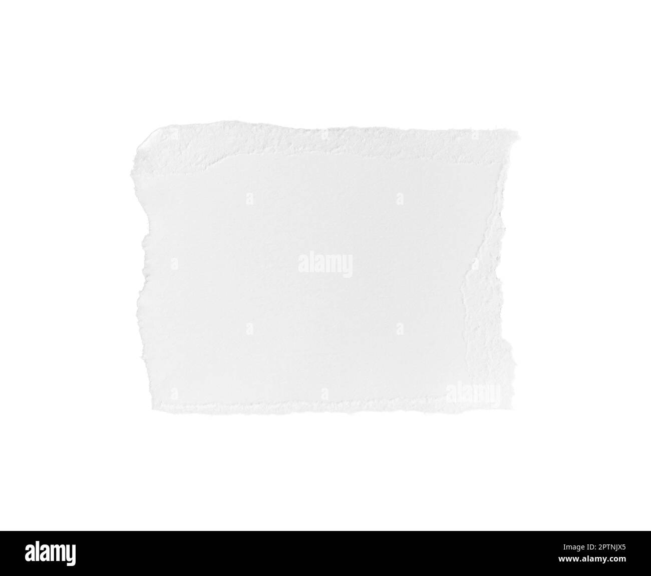 White ripped piece of paper isolated on white background with clipping path. Space for advertising Stock Photo