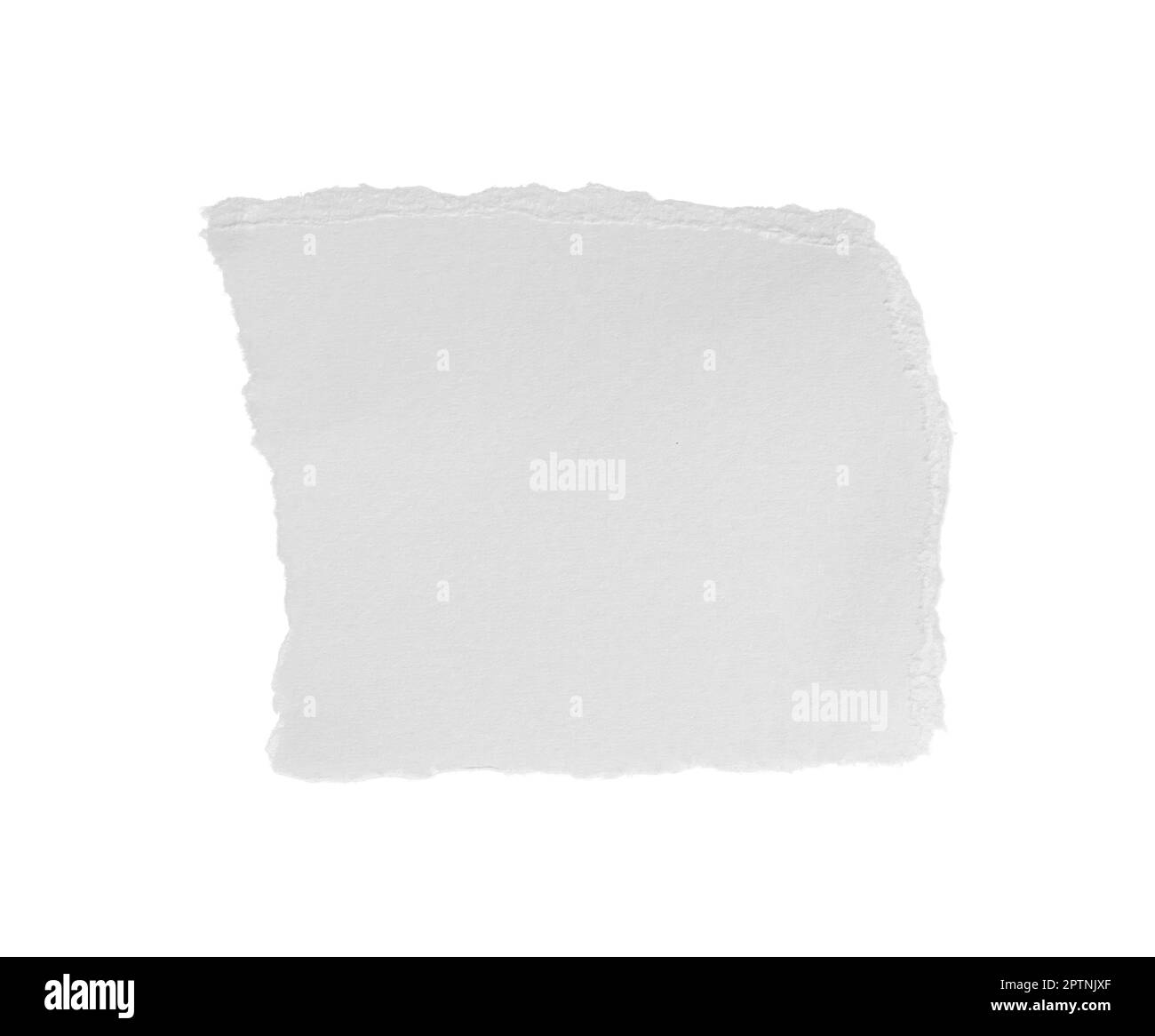 White ripped piece of paper isolated on white background with clipping path. Space for advertising Stock Photo