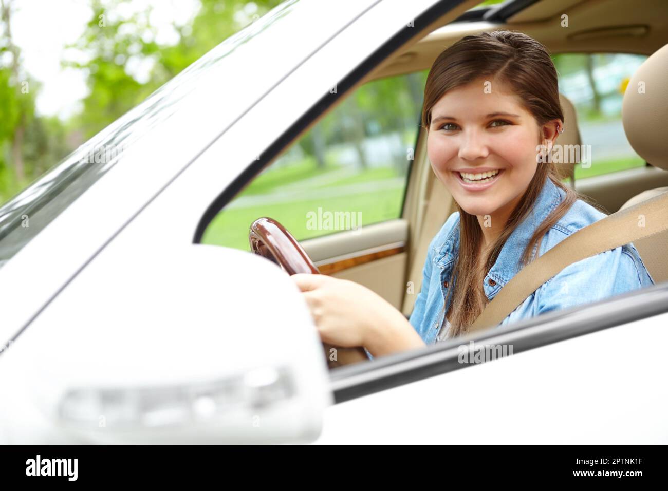 Cant wait to take this for a spin. A pretty young girl sitting behind
