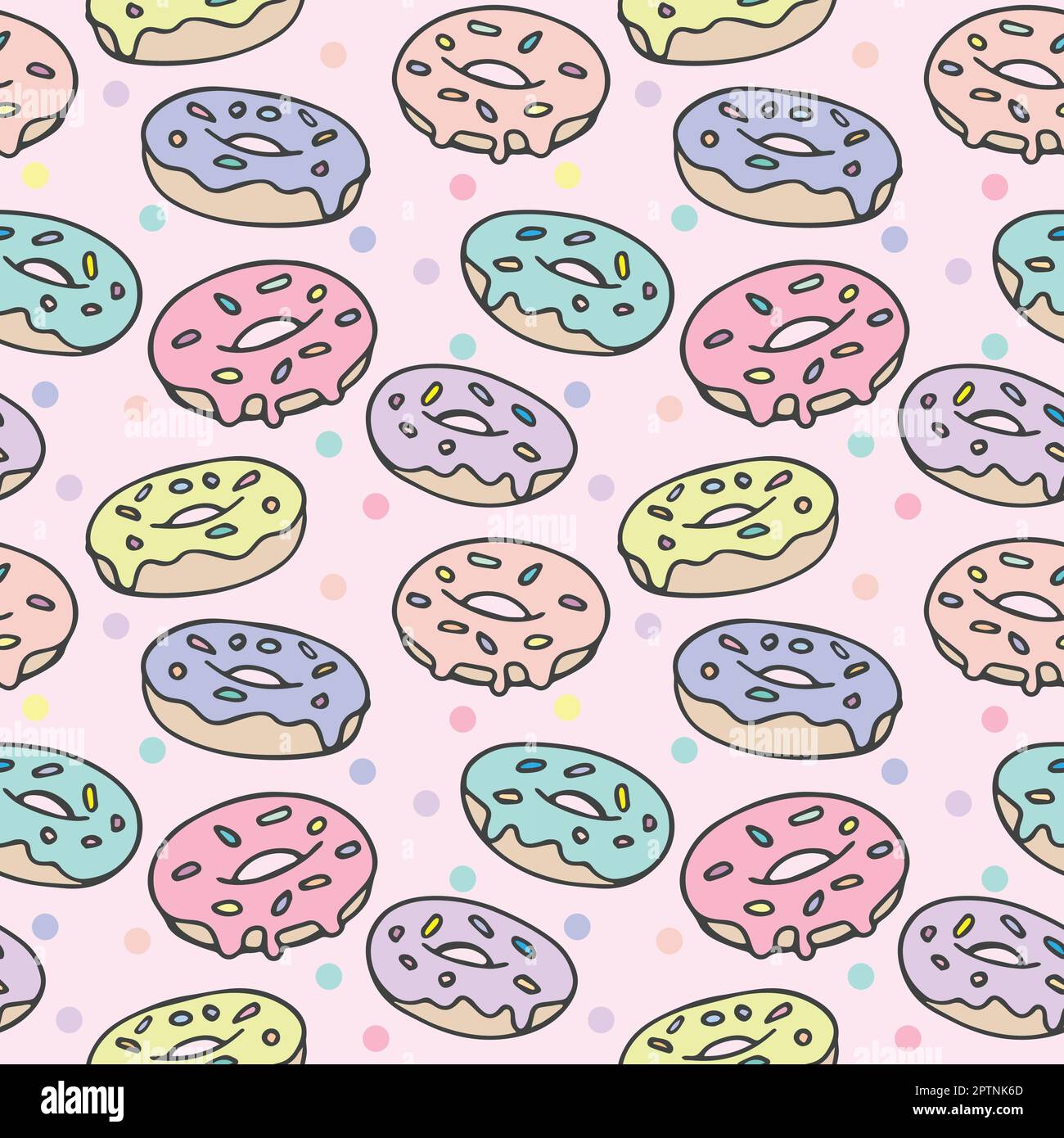 Colorful donuts, happy vector repeat pattern Stock Vector Image & Art ...