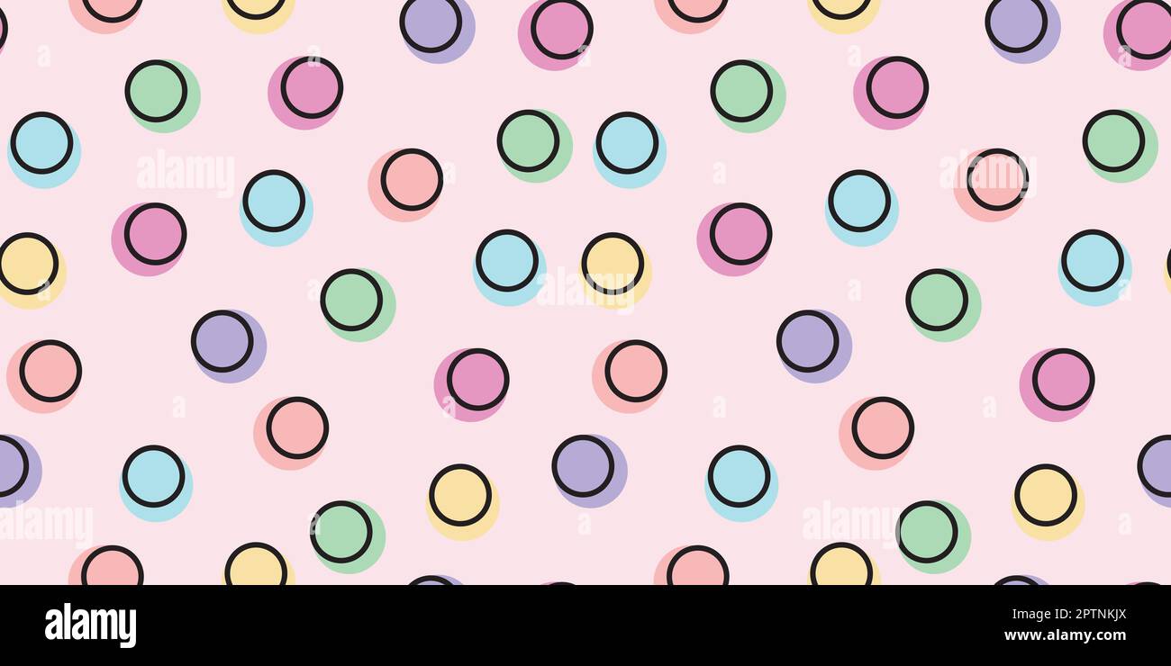 Scattered, random circles seamless repeat pattern background Stock Vector