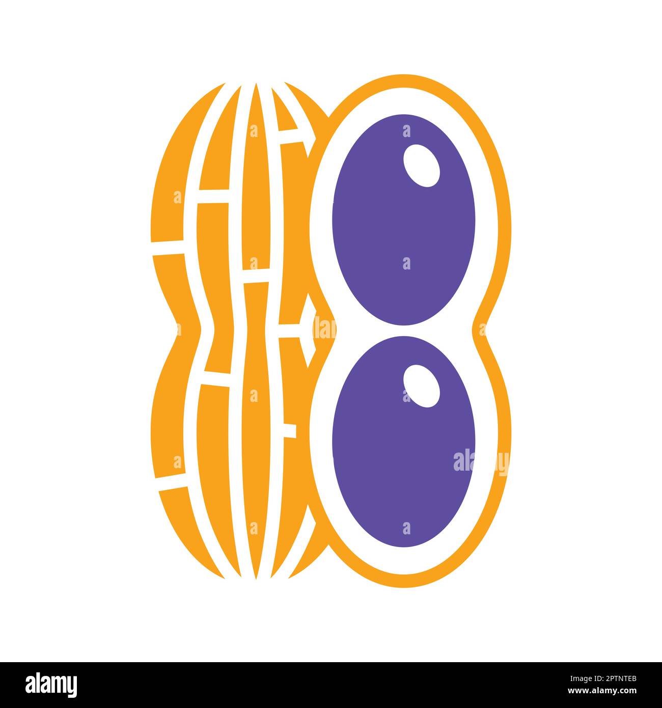 Peanut isolated vector glyph icon. Vegetable sign Stock Vector Image ...