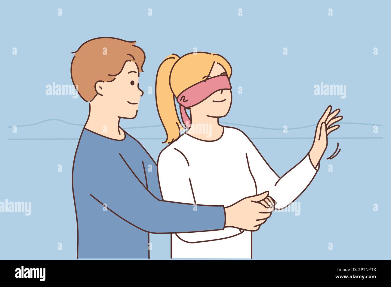 Blindfolded Man Throws Up His Hands Stock Photo, Picture and Royalty Free  Image. Image 7562056.