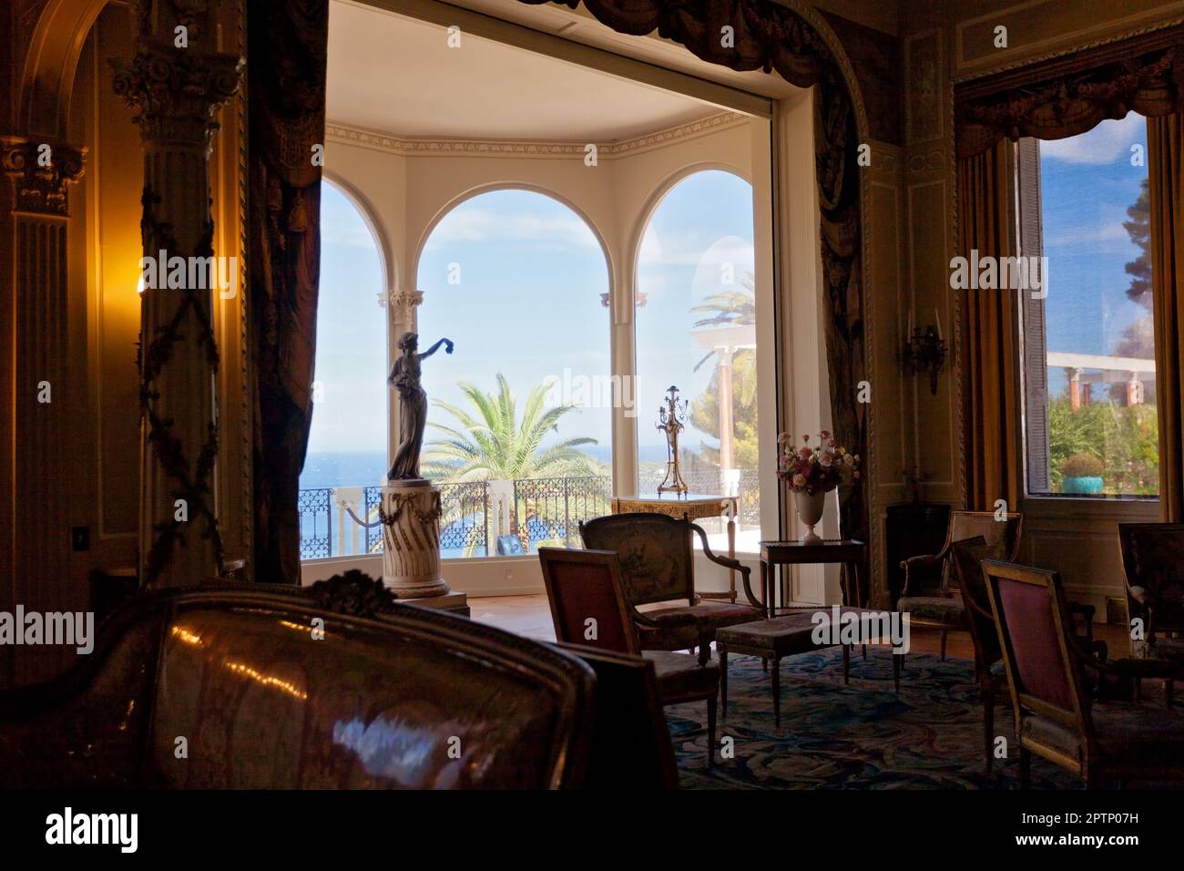 Interior of Villa Jardins Ephrussi de Rothschild, French Riviera ...