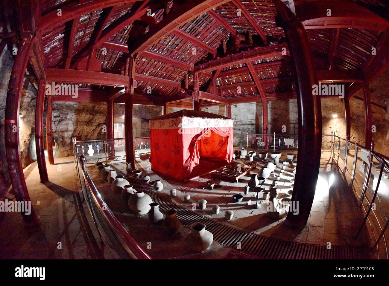 BAODING, CHINA - APRIL 28, 2023 - The reception room of the master of the middle chamber of Liu Sheng's tomb in Baoding city, Hebei province, China, A Stock Photo