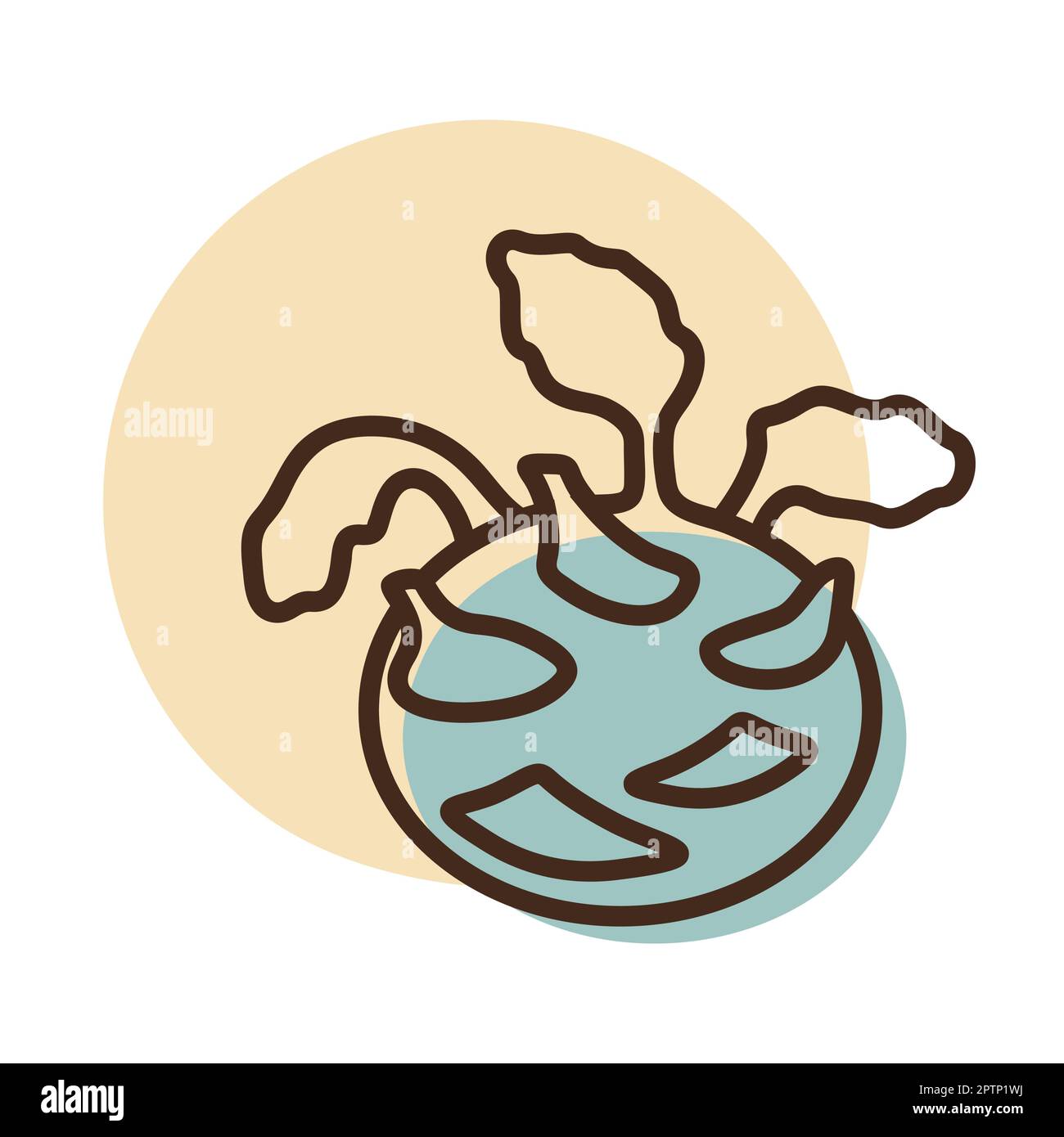 Kohlrabi or German Turnip isolated vector icon Stock Vector