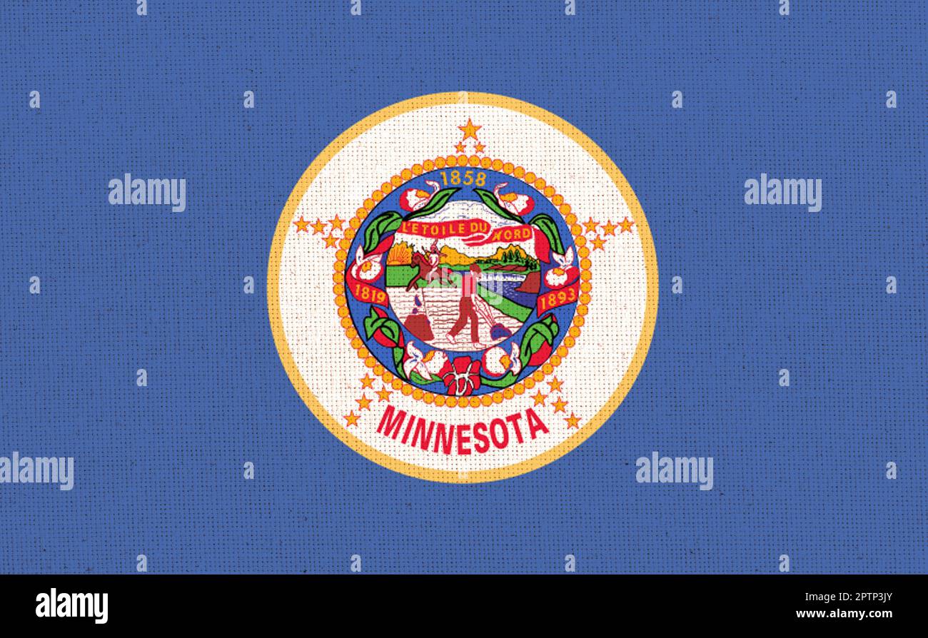 Flag of American state Minnesota. Flags of the U.S. states Fabric Flag