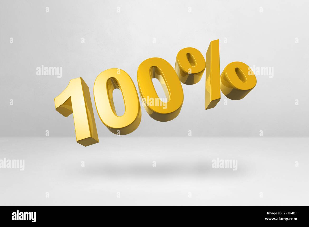 100% gold number. 3D illustration isolated on white Stock Photo - Alamy