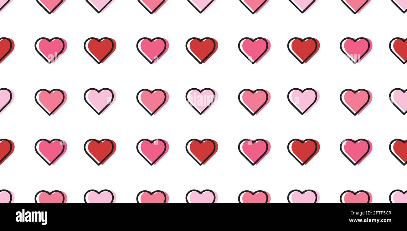 Red hearts seamless repeat pattern background. Stock Vector