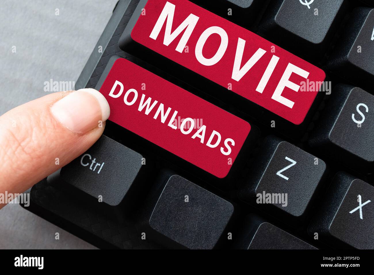 Text caption presenting Movie Downloads, Business showcase transfers entire film for local