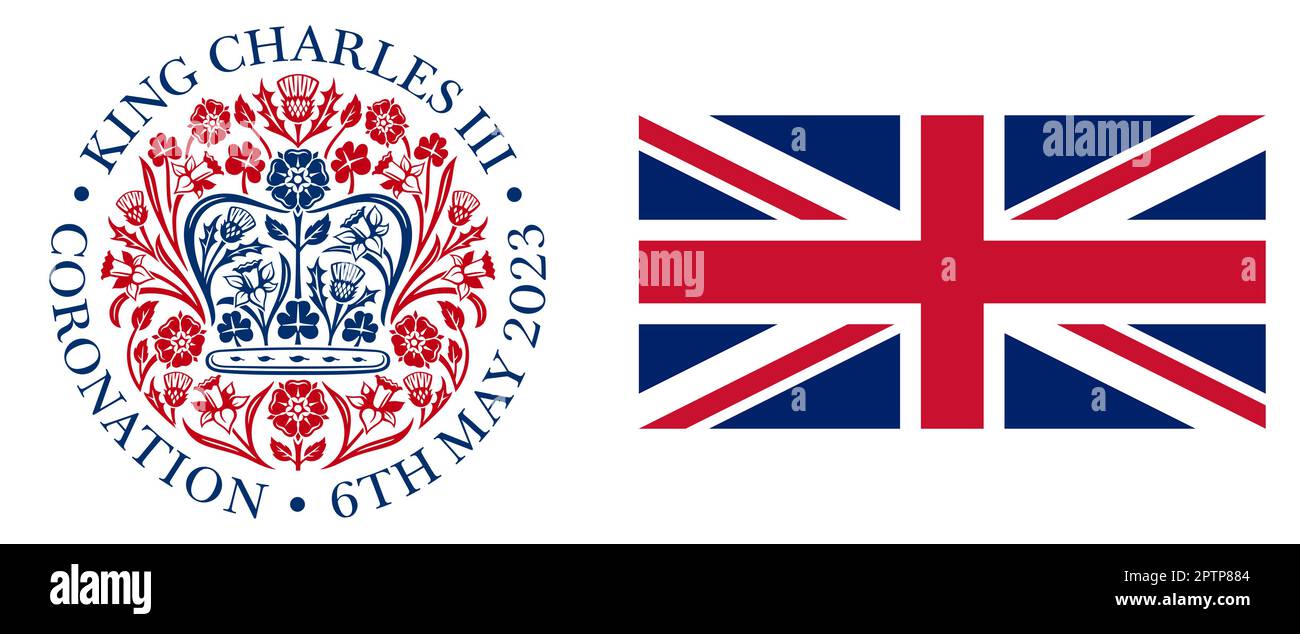 emblem of the Coronation of King Charles III. May 6, 2023 Stock Photo
