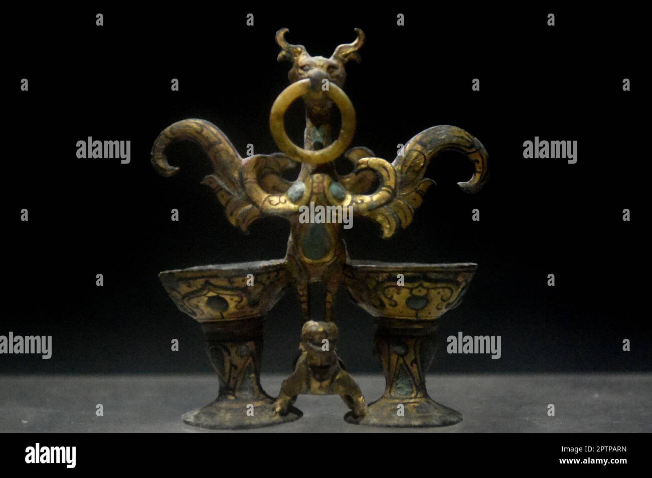 BAODING, CHINA APRIL 28, 2023 Zhuque ring cup is seen at Dou Wan's