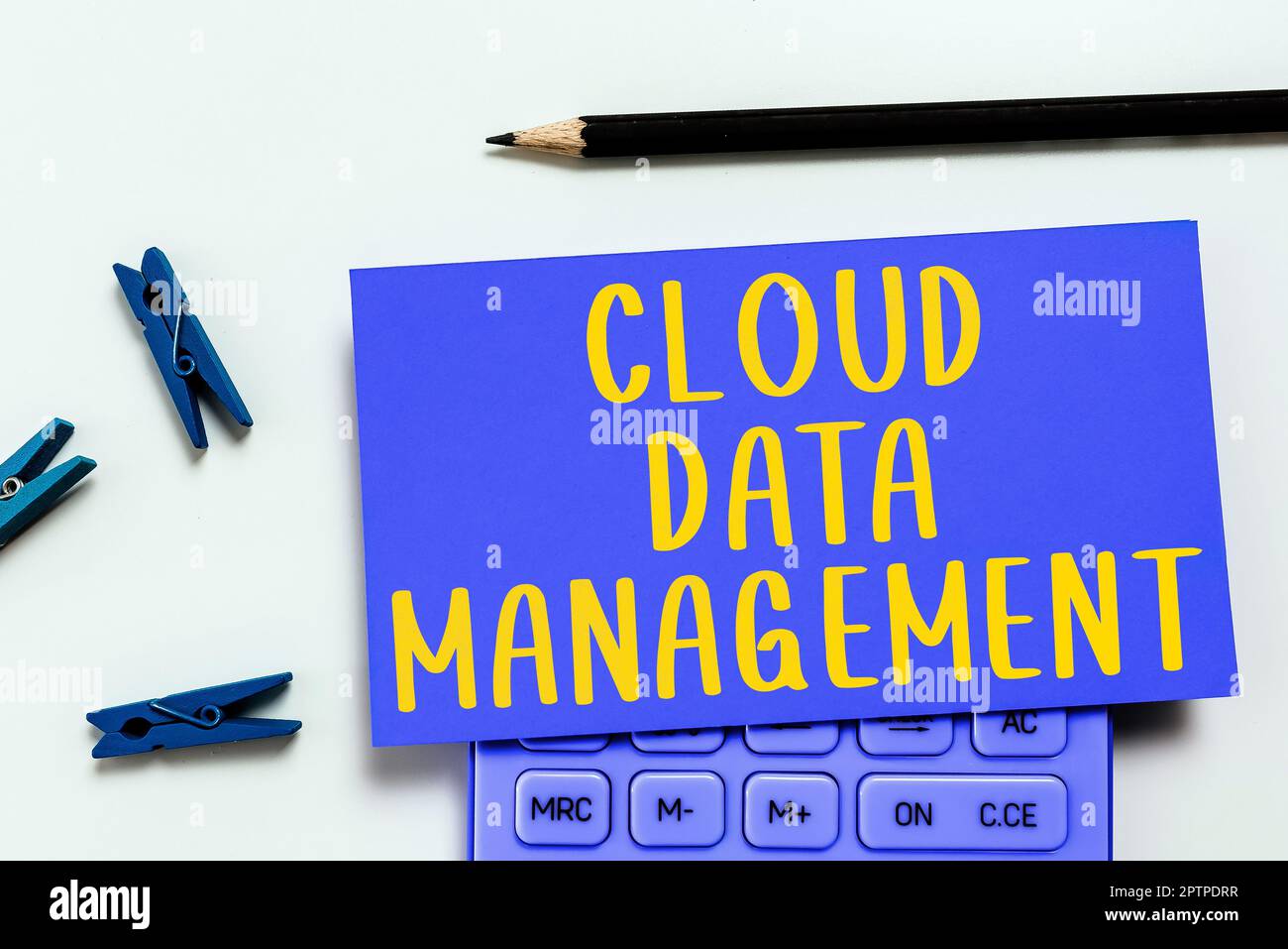 Writing displaying text Cloud Data Management, Word for A technique to manage data across cloud platforms Stock Photo
