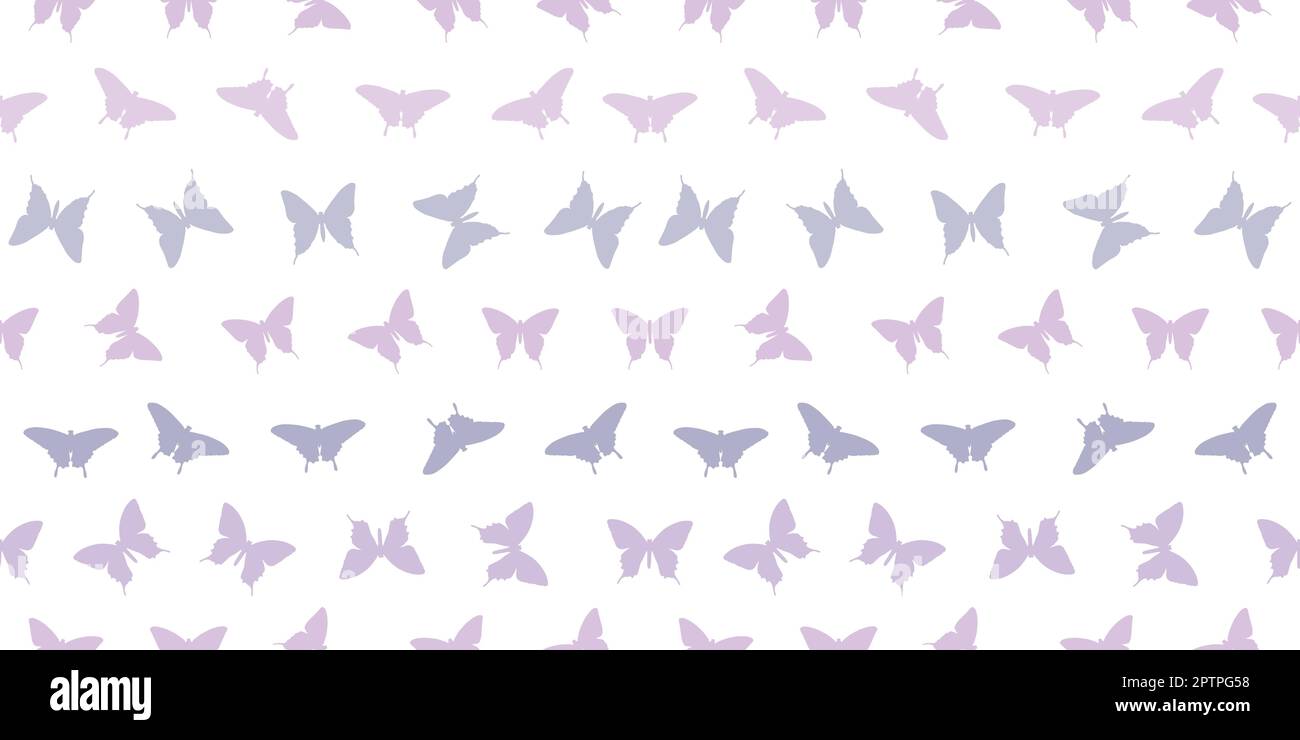Butterfly silhouette seamless vector pattern background Stock Vector