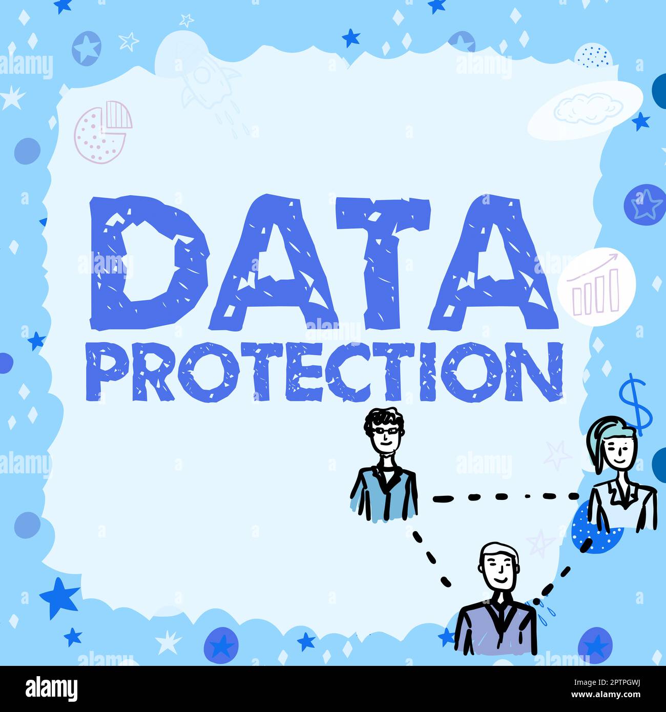 Hand writing sign Data Protection, Business approach legal control over access and use of data stored in computer Stock Photo
