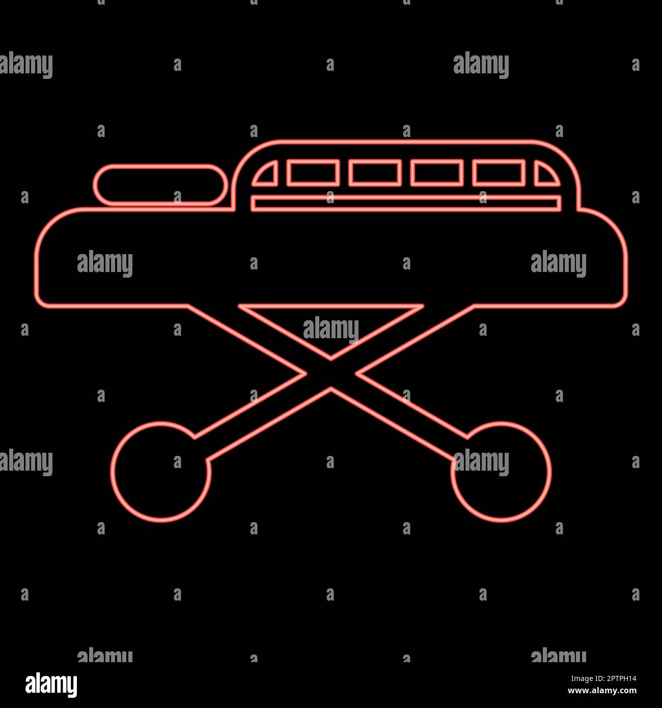 Neon medical bed Couch patient Hospital gurney intensive care red color
