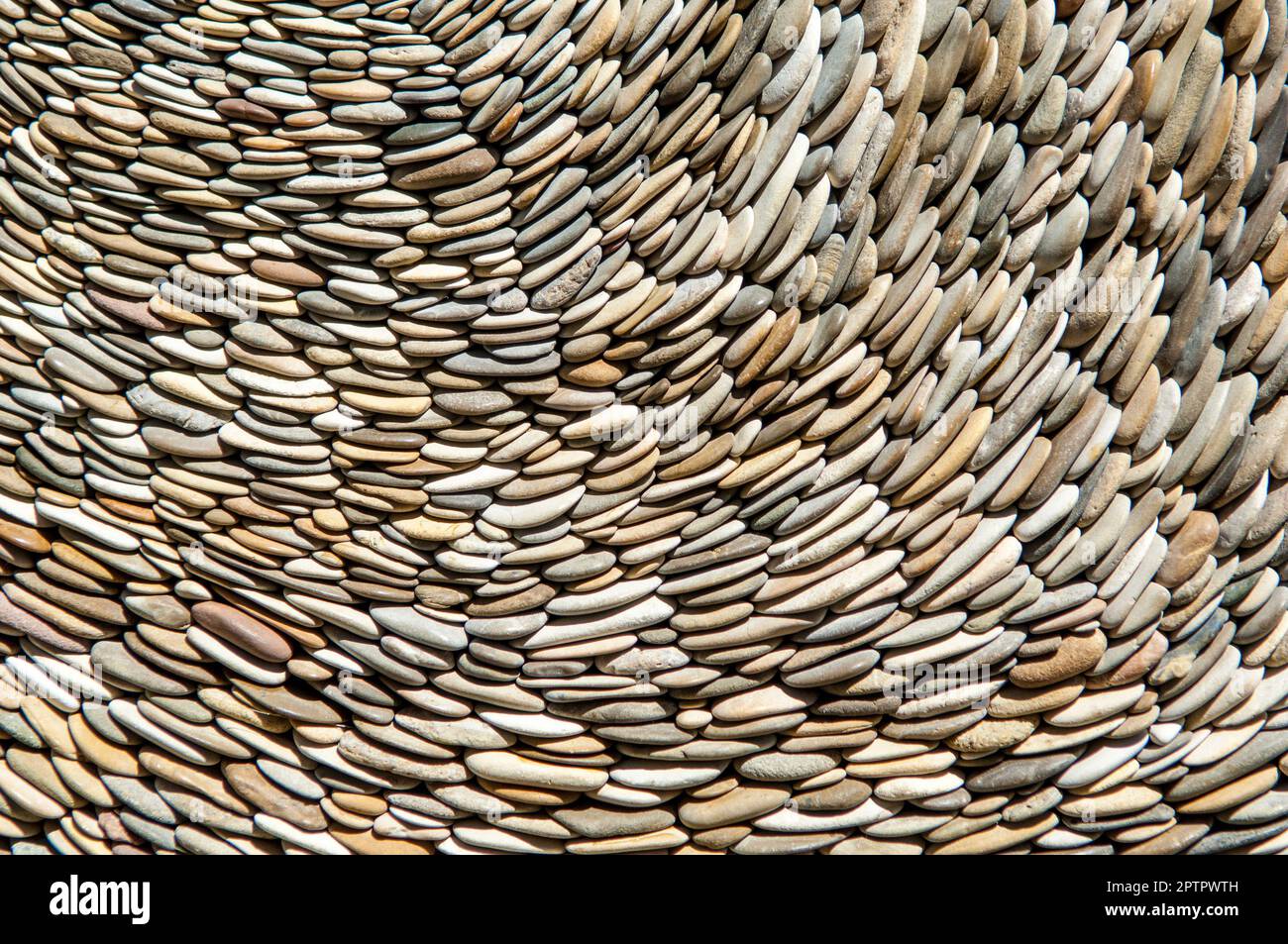 Close-up of strung pebbles Stock Photo
