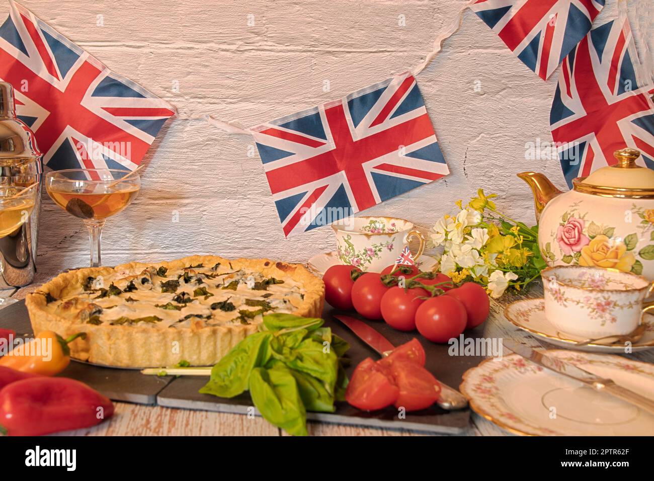King charles Coronation celebration spinach quiche party food official