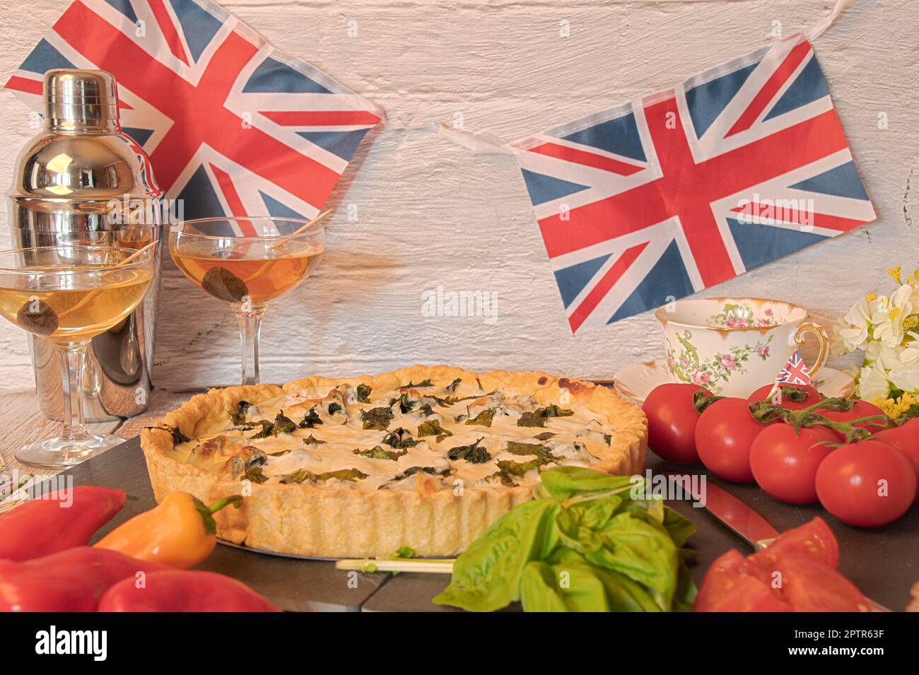 King charles Coronation celebration spinach quiche party food official