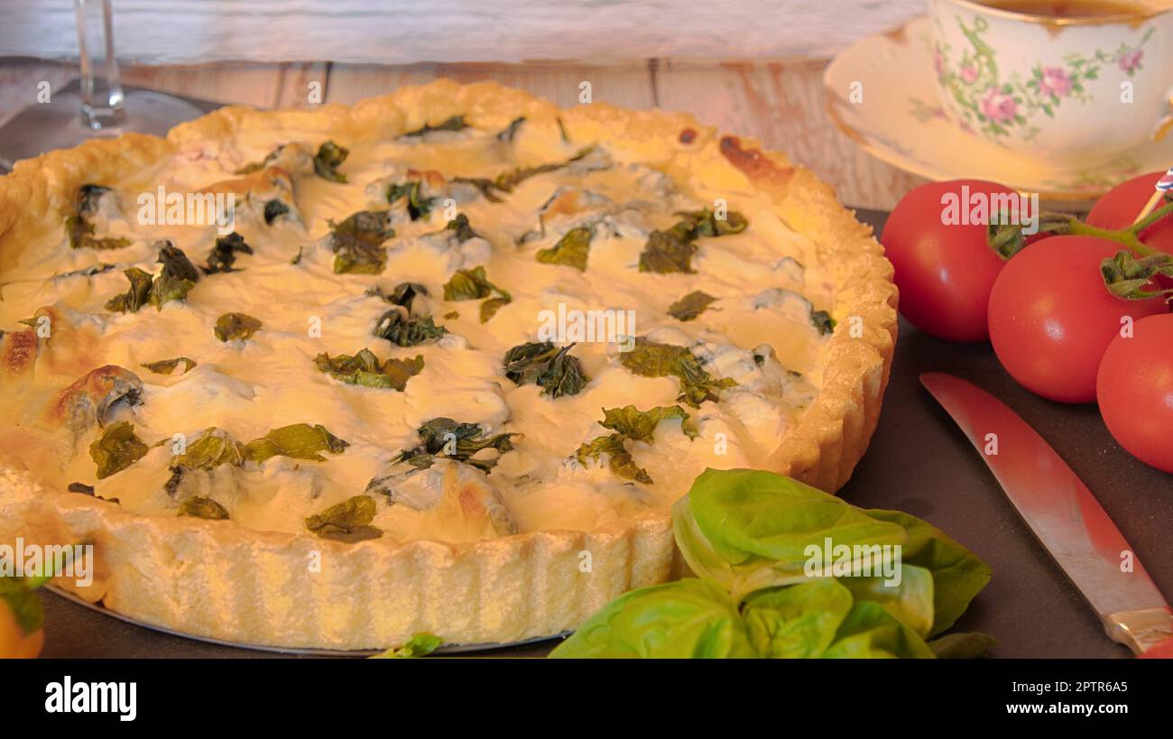 King charles Coronation celebration spinach quiche party food official