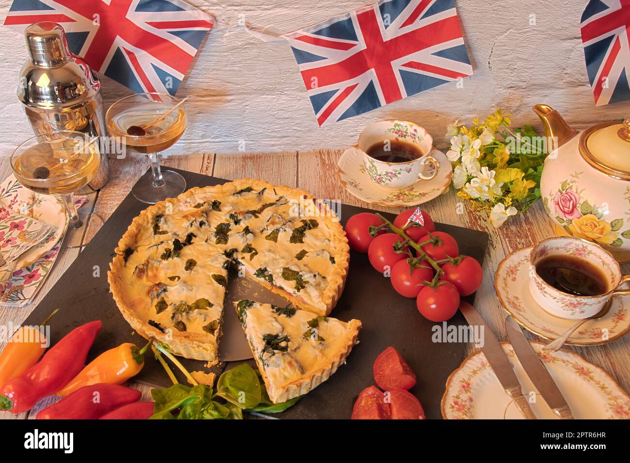 King charles Coronation celebration spinach quiche party food official
