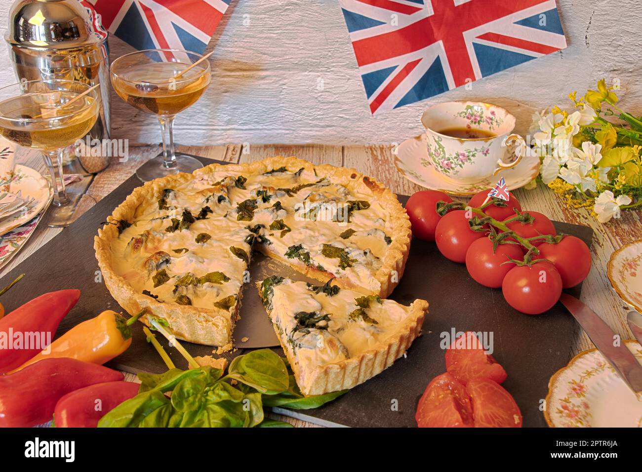 King charles Coronation celebration spinach quiche party food official