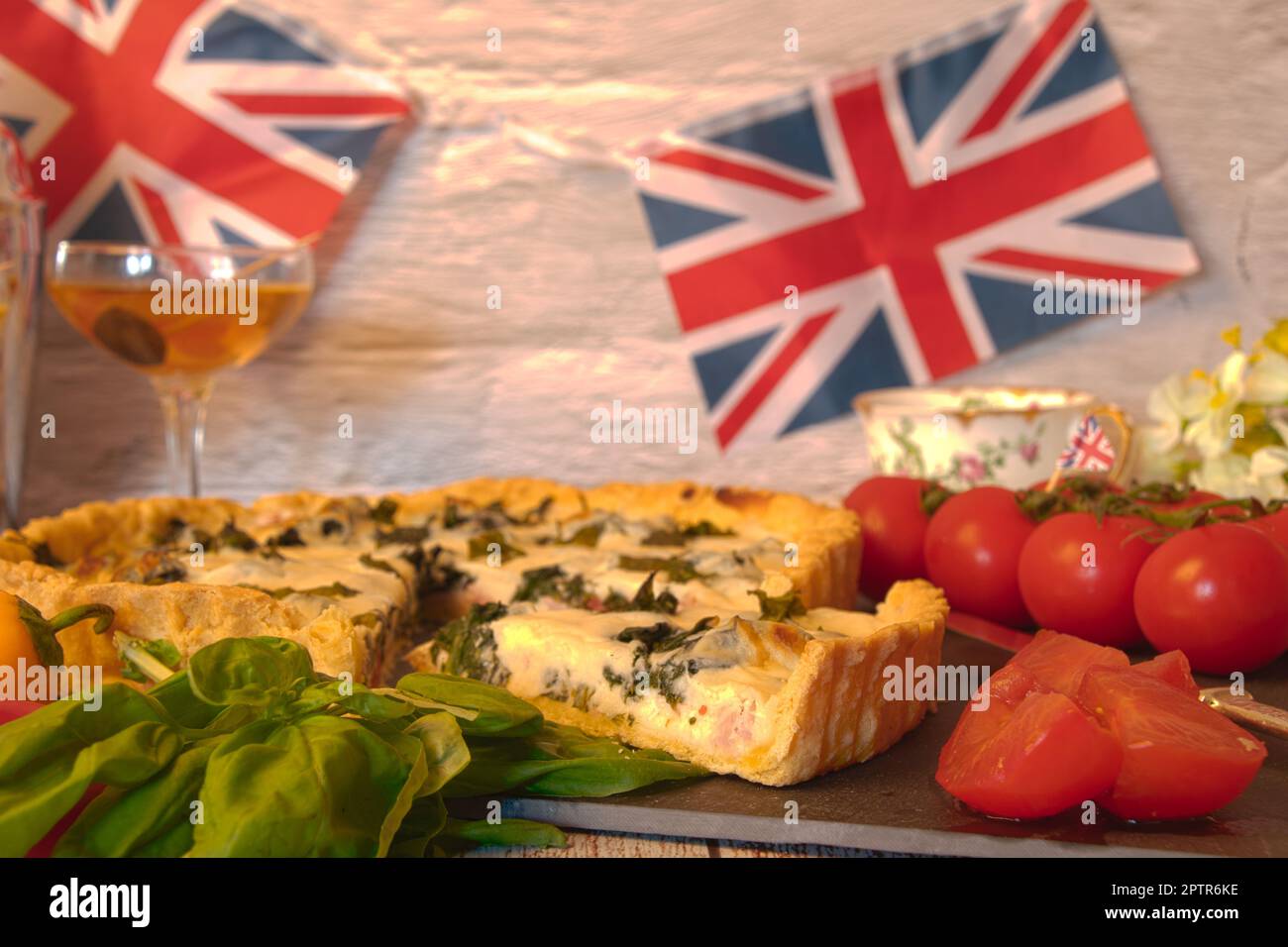 King charles Coronation celebration spinach quiche party food official