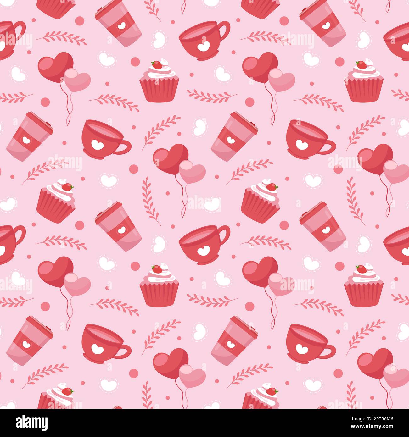 Happy Valentines Day Seamless Pattern Design Love Greeting Card ...
