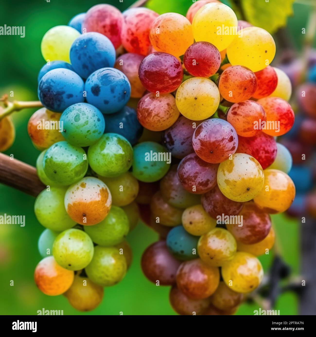 Vibrant Grape Clusters Natures Colorful Abundance Stock Photo