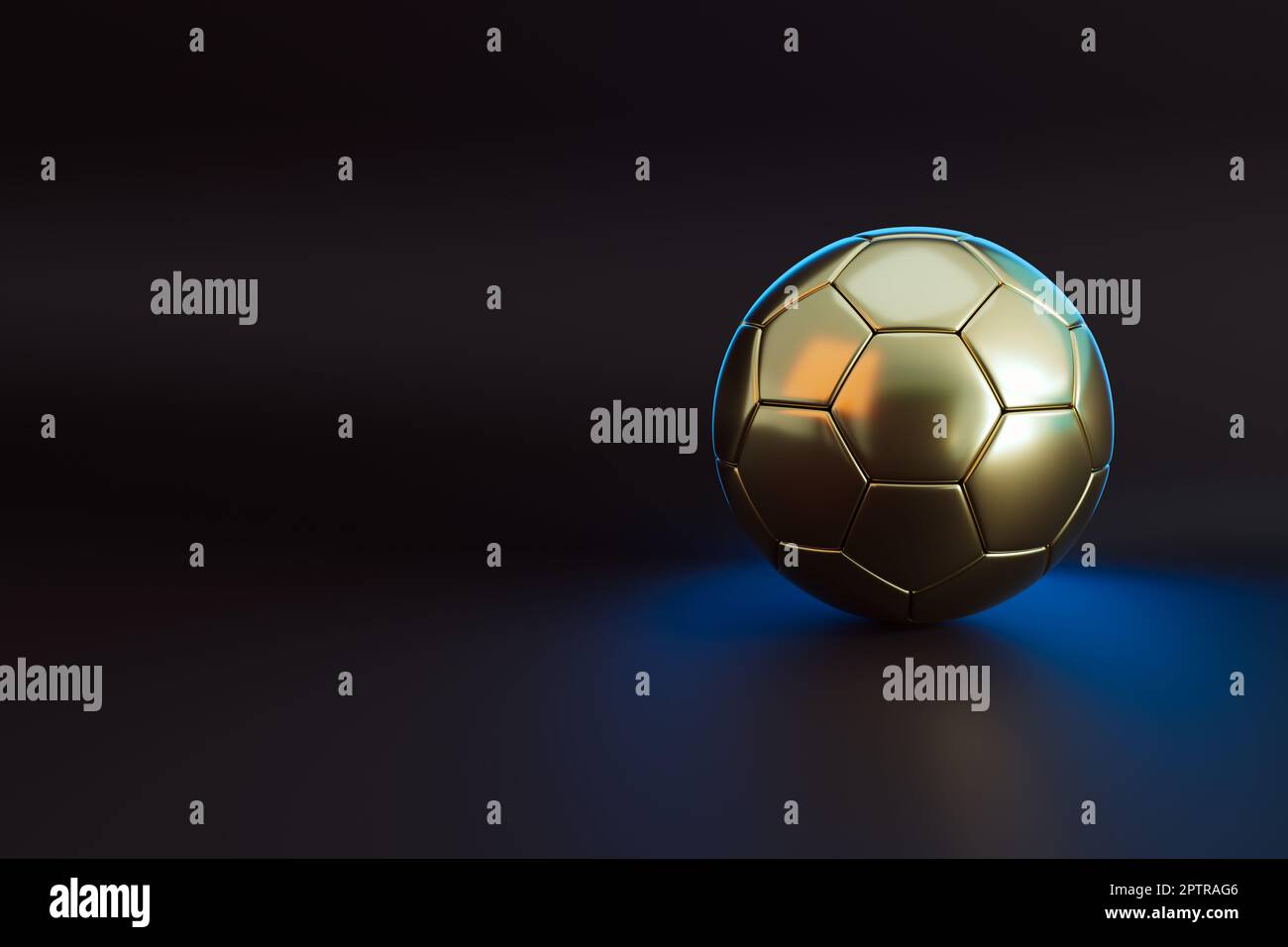 golden soccer ball on dark background, 3d rendering, sports background ...