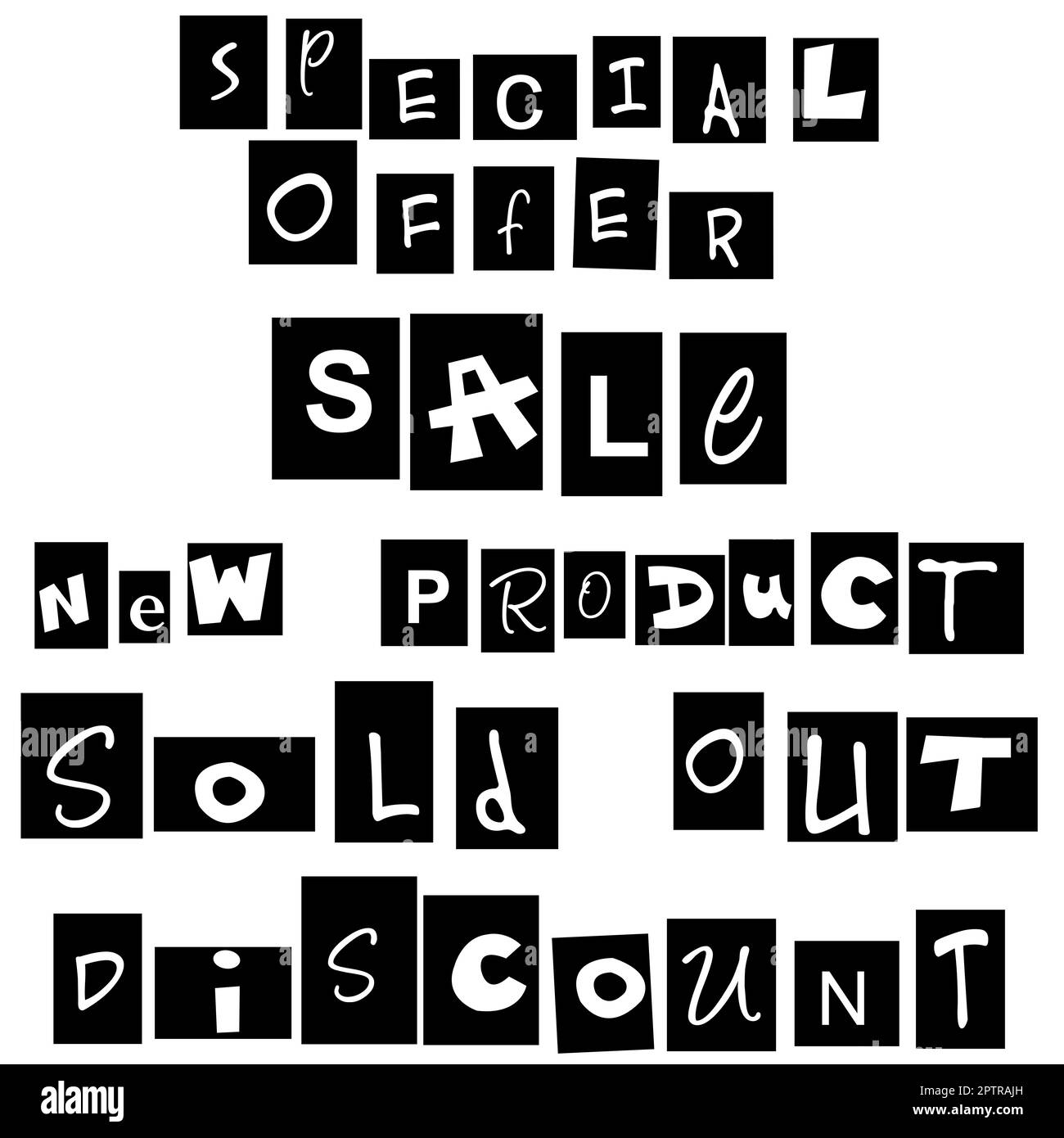 Banner with special offers and sale messages Stock Photo