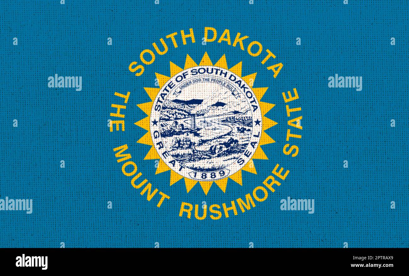 Patch Termoadesiva Bandiera USA South Dakota - 7x4,5 Cm Ricamata