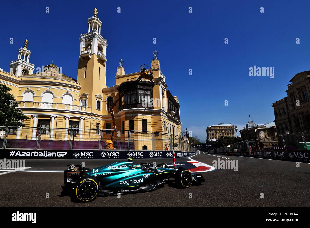 Baku, Azerbaijan. 28th Apr, 2023. Fernando Alonso (ESP) Aston Martin F1 Team AMR23. Formula 1 World Championship, Rd 4, Azerbaijan Grand Prix, Friday 28th April 2023