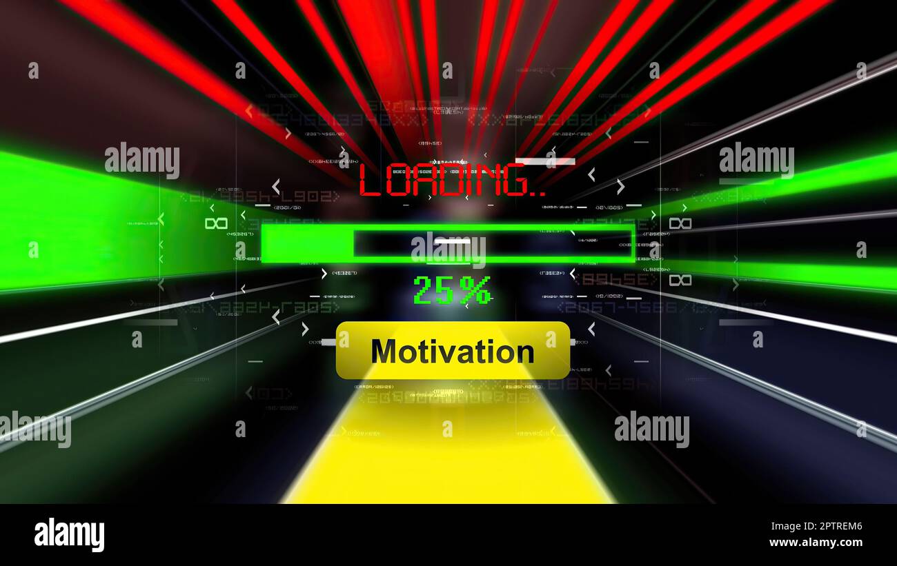 Motivation loading progress bar on the screen Stock Photo - Alamy