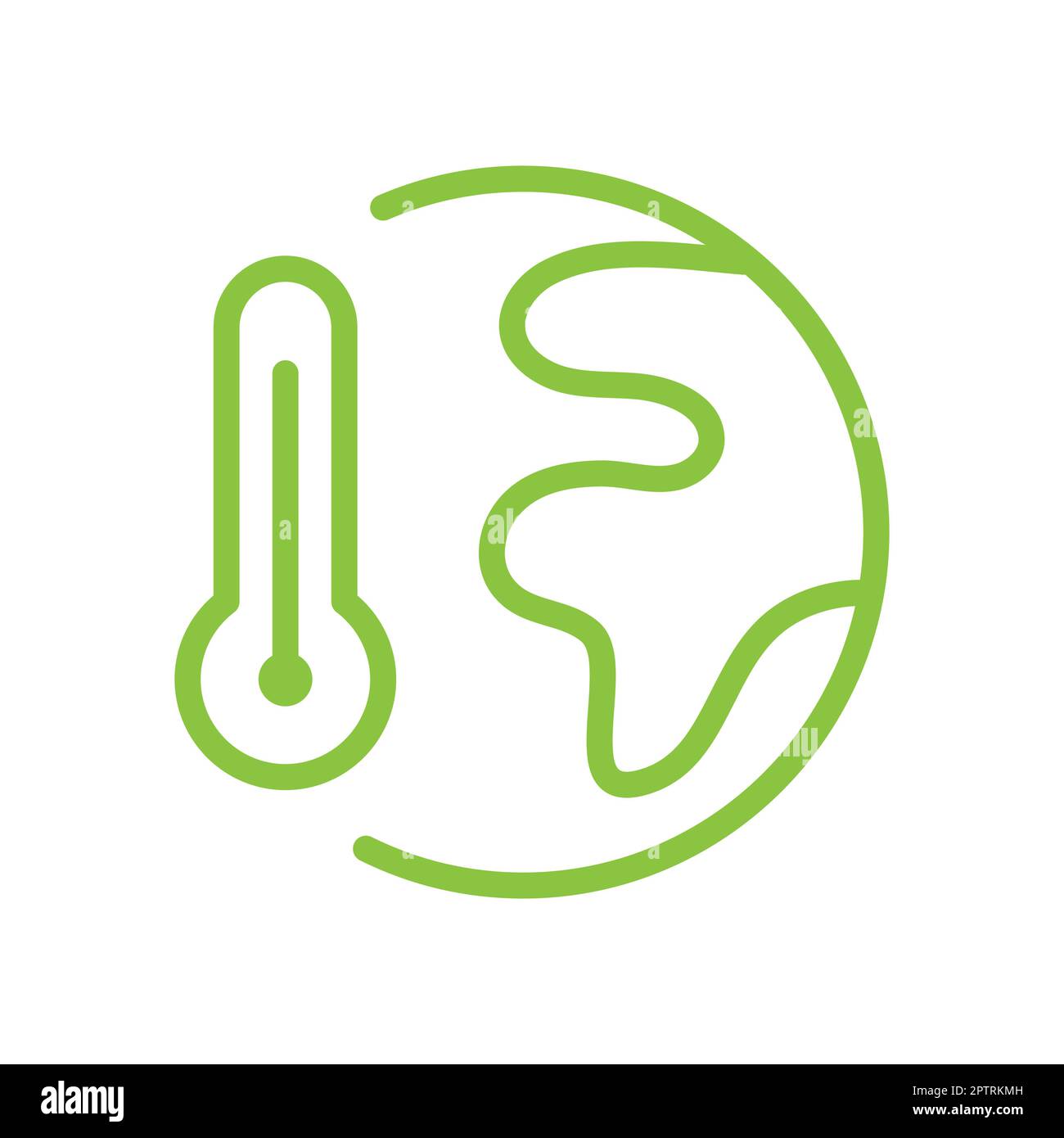 Globe and thermometer line vector icon Stock Vector