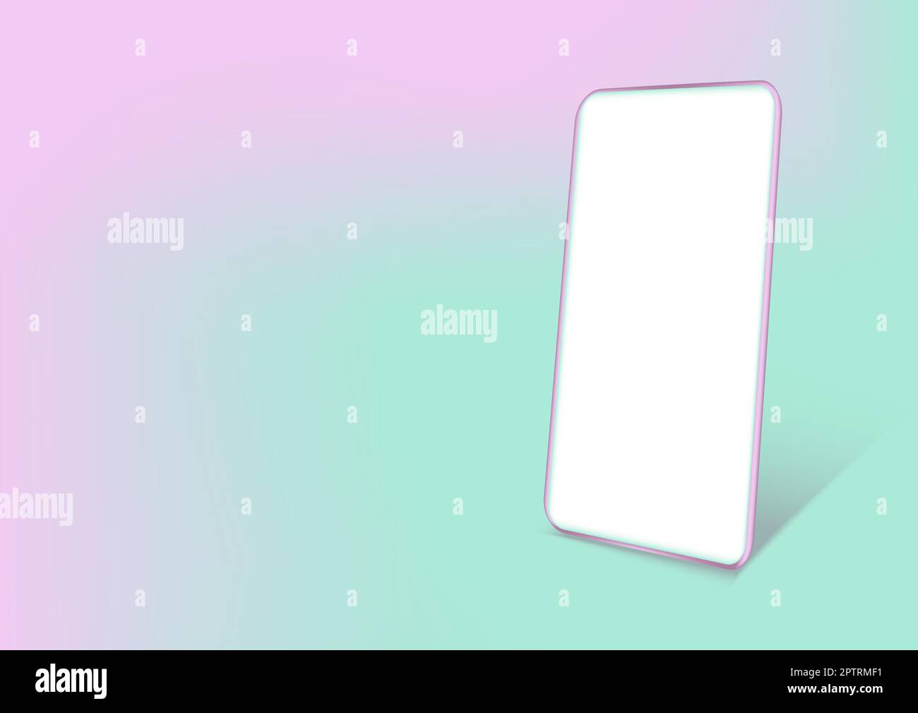 Smartphone and hologram projector 3d mockup Vector Image