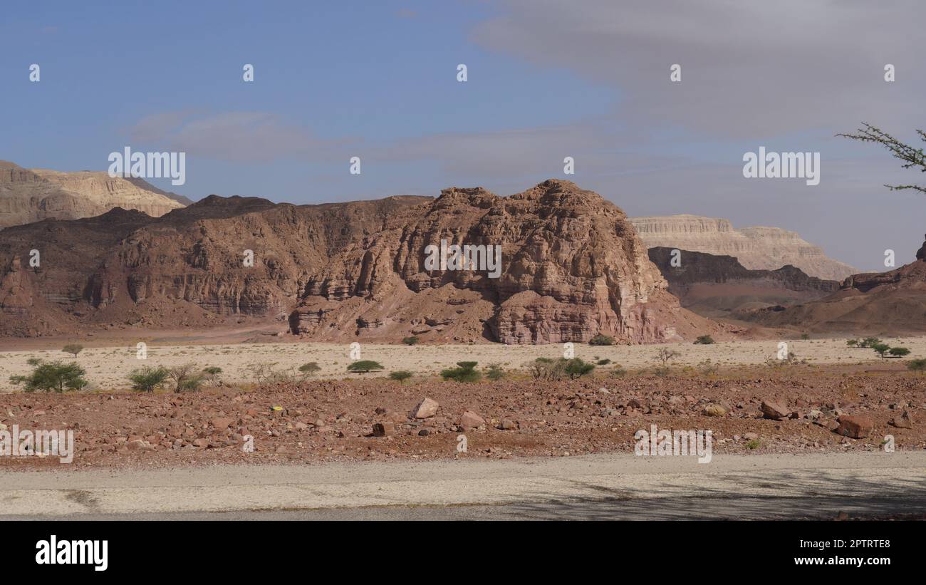 Rock and red terrain, in the national geological Timna park, Israel ...