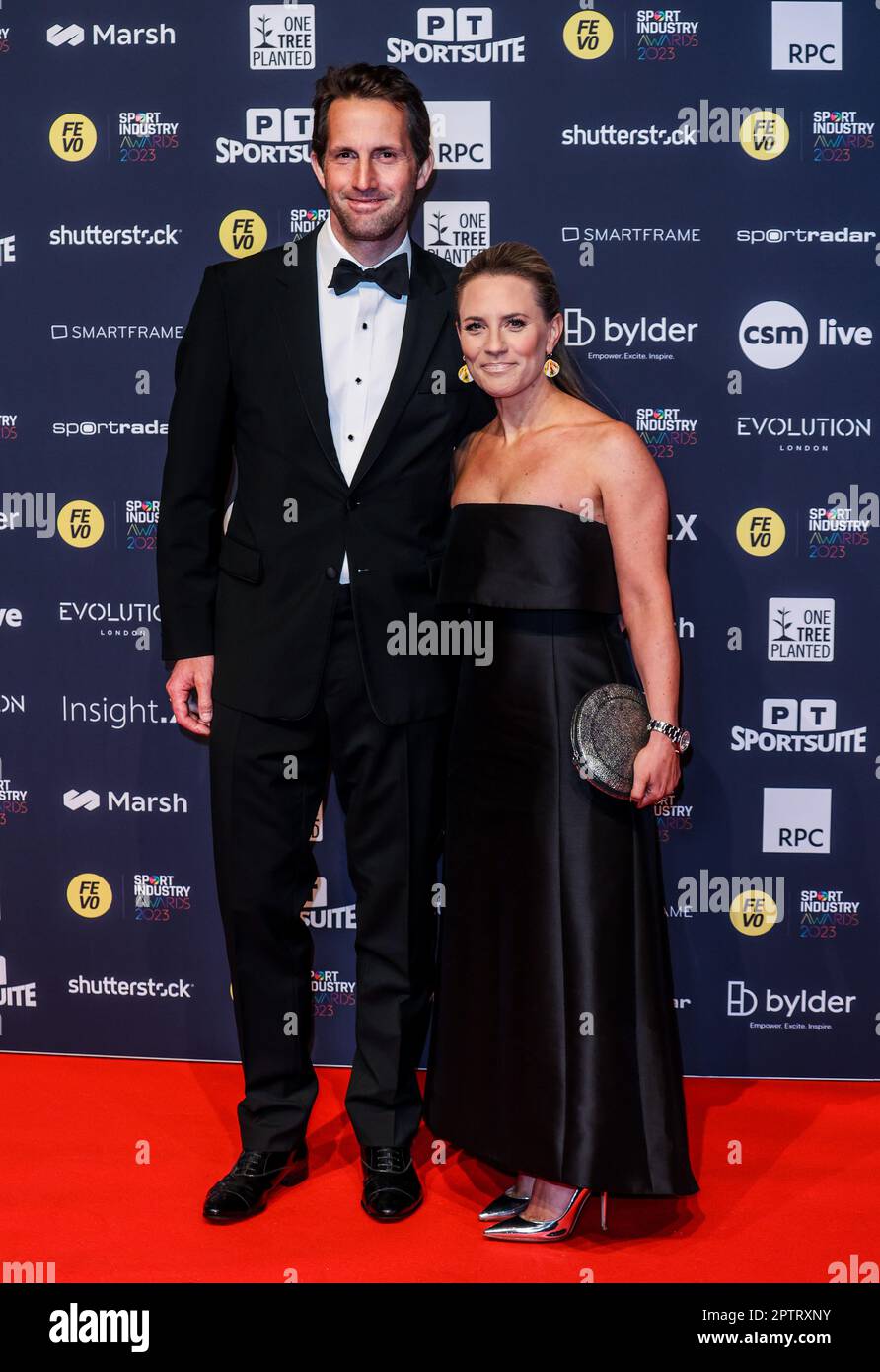 London, UK. 27th Apr, 2023. Sir Ben Ainslee and Lady Ainslee seen attending the Sport